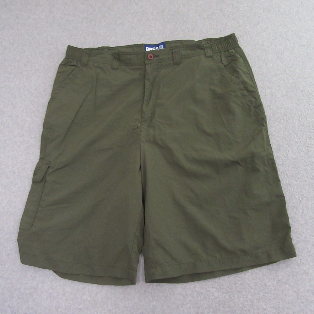 Bass Mens Competition Cargo Shorts 2XL Green 100%‎ Nylon Hiking Outdoor